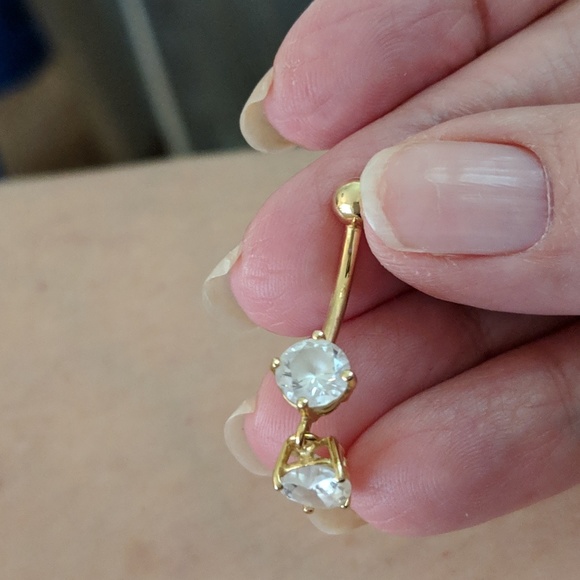 14 Kt gold belly button ring - Picture 6 of 6
